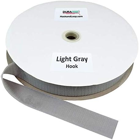 DuraGrip® Brand - 1.5" Light Gray Hook Sew-On | Hook Side Only, Loop Side Sold Separately
