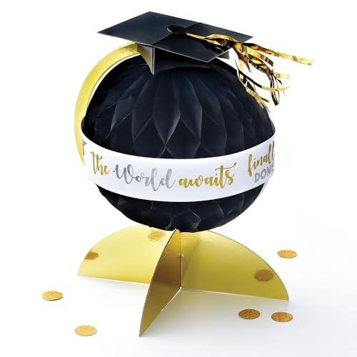 Globe en nid d'abeille suspendu ou posé pour réussir sa décoration de buffet de diplômé