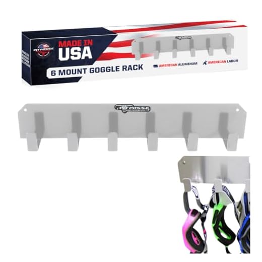 Pit Posse 598 Six Mount Goggle Rack Wall Hanger - Made in USA - Cabinet Shop Garage Enclosed Race Trailer Automotive Motorcycle MX ATV Eyewear Aluminum Organizer - Holds 6 Pairs of Goggles (Silver)