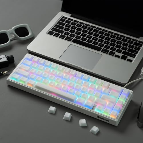 Image of dagaladoo Double Shot PBT keycaps,White Jade, Cherry Profile Keycaps Set | 121-keys Jelly style Custom keycaps full size for 60% 65% 75% 100% Cherry-MX switch Mechanical Keyboard