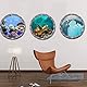 3Pcs 3D Fenster Wandaufkleber, Bullauge Unterwasserwelt Wandaufkleber, Bullauge Aufkleber, Wohnzimmer Schlafzimmer Kinderzimmer Deko