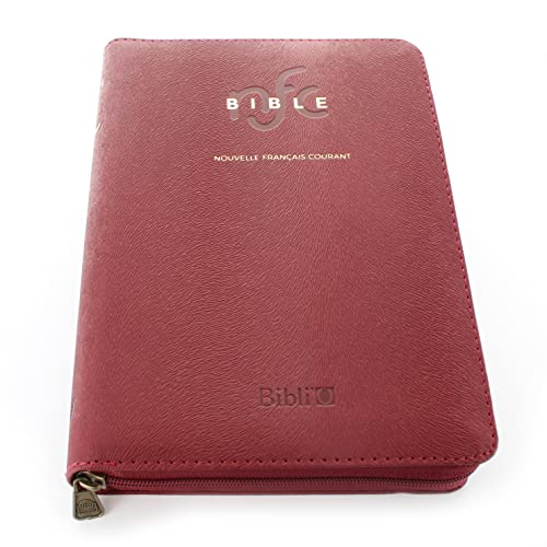 La Bible Nouvelle Français courant - Bordeaux, similicuir, souple, tranches or, mariage, avec les de