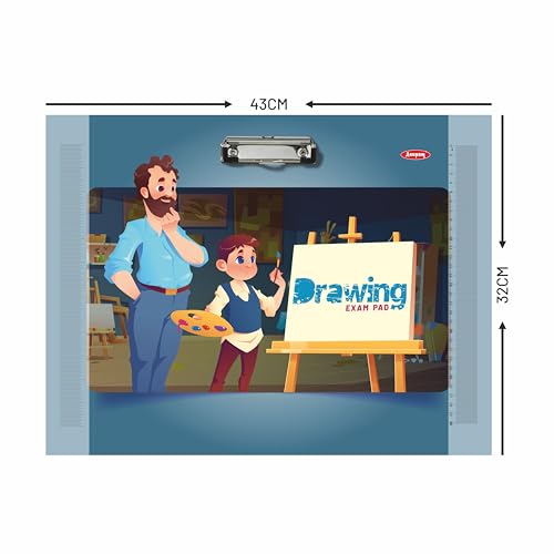 Image of Anupam A3 Extra Large Clipboard - 43 x 32 cm Multiprinted Wooden Drawing Board with Decorative Clip - Design Horizontal Lap Board for Sketching, Art, and Writing Supplies - Trendy Lap Board (Print 4)