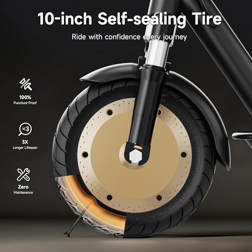 Image of Electric Scooter, 8.5'' /10'' Soild Tires, 350W /500W /750W Motor, Dual Suspension, 15.5 /21 MPH Top Speed, 12-15-25-30 Miles Long Range, Dual Braking, Folding, Commuting, E Scooter for Adults Teens