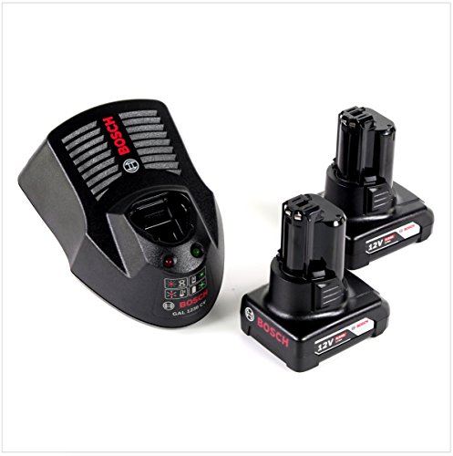 Bosch GSB 12V-15 - Taladro atornillador de impacto con batería (12 V, 30 Nm, 2 baterías de 6,0 Ah, cargador, L-Boxx)
