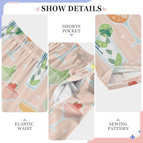 ZZKKO Drinks Glasses Summer Cocktails Boys Pants for Kids Jogger Pants with Pockets S-XL4