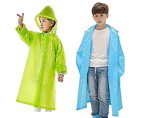Image of Boy's|Girl's PVC Raincoat With Hood For kids (Pack of 2)