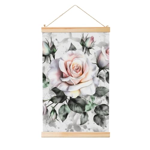 Aquarelle florale blanche pour une décoration de salon zen et épurée