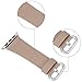 JSGJMY Leather Band Compatible with Apple Watch 38mm 40mm 41mm Women Men Strap iwatch SE Series 9 8 7 6 5 4(Light tan with Silvery White Clasp, 38mm/40mm/41mm S/M)