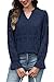Blouses for Women Dressy Casual Long Sleeve Tops Trendy Lining Lace Embroidered Shirts Elegant Fall Fashion Clothing Work Outfits NavyBlue M