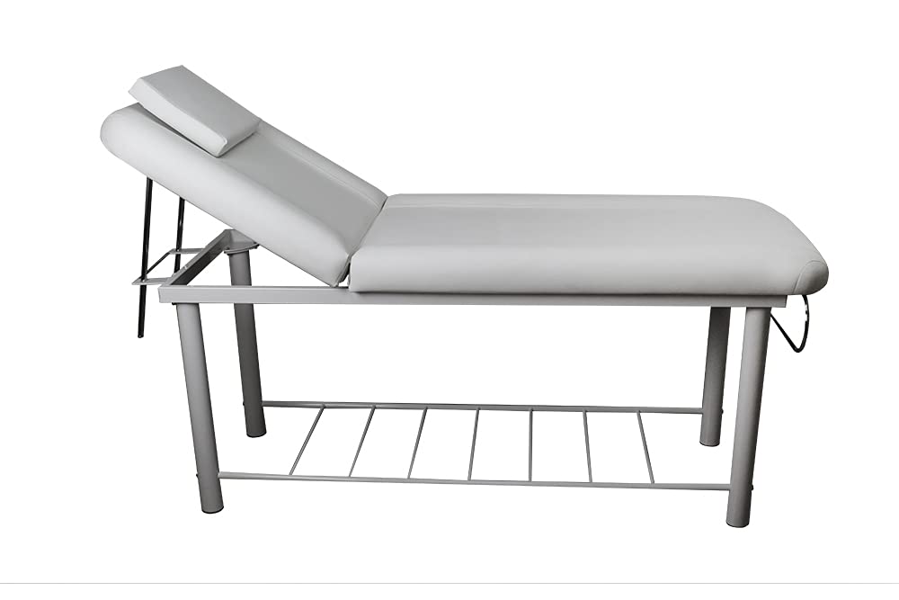 Mira Lettino fisso da massaggio per fisioterapia, estetica e studio medico, mod. ONDA, in acciaio, solido, bianco