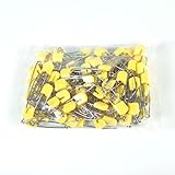 OsoCozy Cloth Diaper Nappy Pins 100 Packs - 100 Stainless Steel Safety Pins with Locking Plastic Heads. Durable, Safe and Cute 2.2 Inches Long (Yellow)