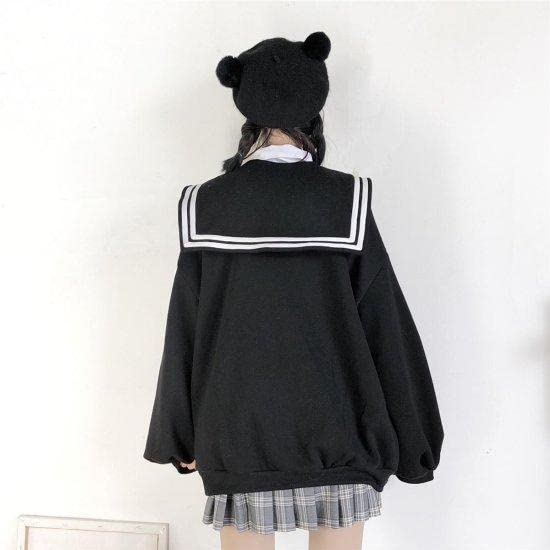 Amazon.co.jp: セーラー服 パーカー 韓国 オルちゃん 学生 制服 原宿  