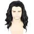 Topcosplay Men Wigs Black Curly Medium Length Cosplay Halloween Costumes Party Funny Wig Man