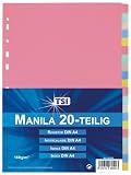 Manila Karton Ordner-Register / 160g/m² / DIN A4 / mit 20 blanko Taben