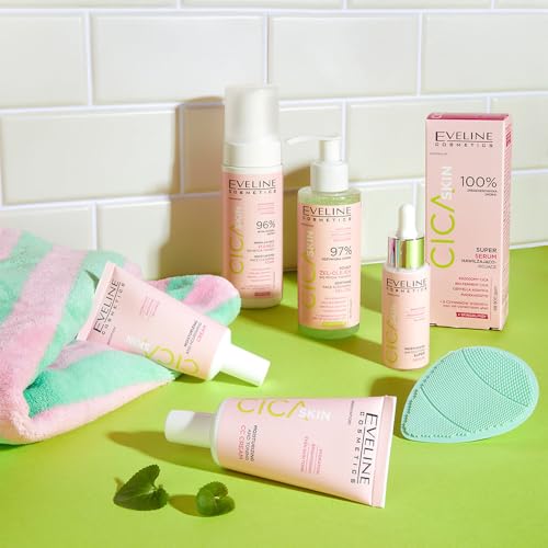 Eveline Cosmetics Cica Skin CC-Crème, hydraterend & toniserend, veganistische formule, vermindert roodheid, maakt glad en regenereert, 50 ml