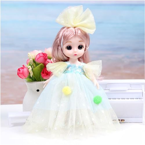 Set de 4 mini muñecas princesas de 6 pulgadas para niñas miniatura 5