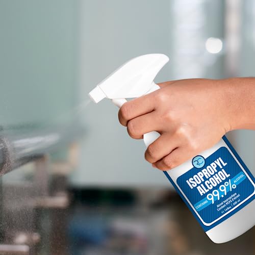 Vaporisateur à alcool isopropyle 99.9% - Alcool de frottement 99 Pourcentage - 500ml - USP Classe - Fabriqué au Canada par Rapid Protectant (1 Bouteille 500ml)