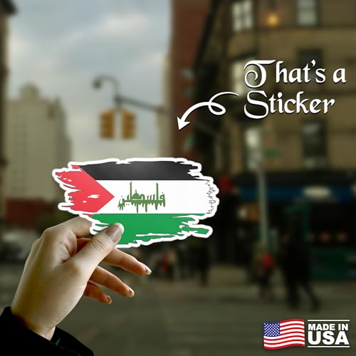 Image of Palestine Flag Vinyl Waterproof Sticker Decal for Laptop Water Bottle Car Bumper Window Helmet Awareness Sticker 5 Inch