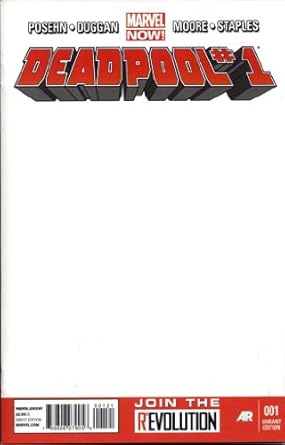 Deadpool 1 Marvel Now Blank Cover Variant Edition Gerry