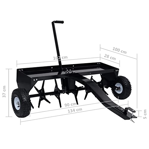 Aireador de césped Runheo de 102 cm con pasadores galvanizados y chasis de acero de alta durabilidad 8