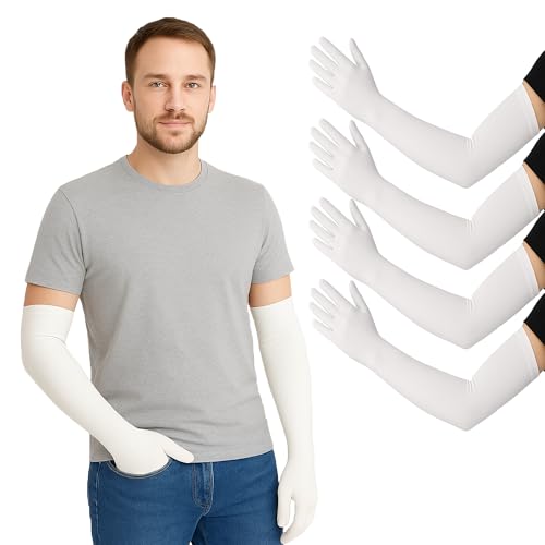 Image of Full Hand Gloves | UPF 50+ Sun Protection Arm Sleeves for Men & Women | UV Blocking Cotton Gloves for Driving, Cycling & Outdoor Sports