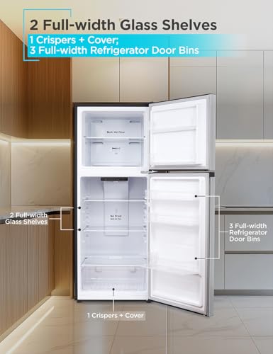 Image of BLACK+DECKER 10.5 Cu. Ft. Top Mount Refrigerator, BR1000XS, Stainless Look