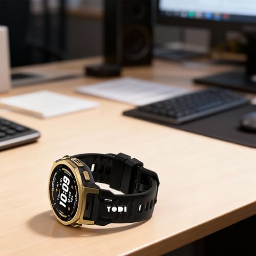 Image of YODI Sporty Silicone watch Strap Band Compatible With Amazfit T Rex 3 pro 44MM Watch Strap Only Compatible For Amazfit Smartwatch Strap, uses for Men. (Black, T-REX 3 PRO 44MM)