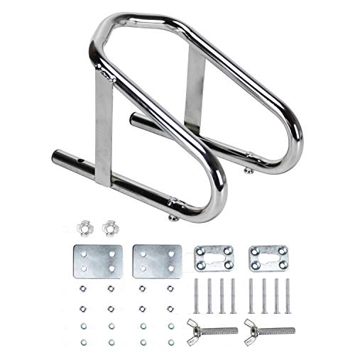 Extreme Max 5001.5763 Deluxe Chrome Motorcycle Wheel Chock - 5.5' Wide