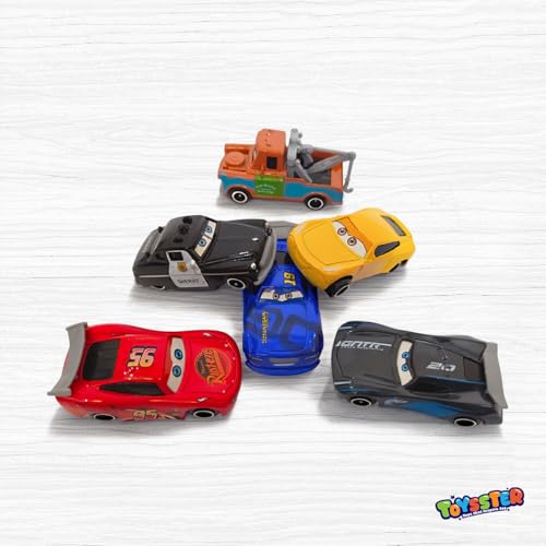 Image of Mini Metal Die Cast Car Toy Play Set of 6 Free Wheel High Speed Unbreakable Small Racing Movie Vehicle Car for Exciting Playtime Adventures for Kid Multicolour