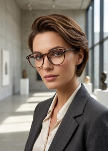 Image of ARICKS Round Blue Light Blocking Blue Cut Anti Glare Round Glasses Men and Women for Eye Protection from UV by Computer /Tablet /Laptop /Mobile