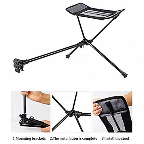 Ywhwxb Portable Folding Chair Ottoman Outdoor Recliner Lazy Retractable Footrest Leg Rest Camping Moon Chair Kit For Hiking Fishing Picnic (Grey) #TOP2