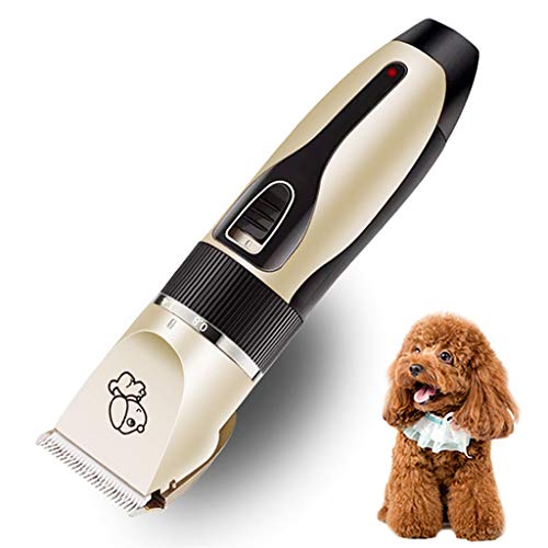 TOTAMALA Dog Grooming Kit Clippers, Low Noise, Electric Quiet, Rechargeable, Cordless, Pet Hair Thick Coats Clippers Trimmers Set, Suitable for Dogs, Cats, and Other Pets