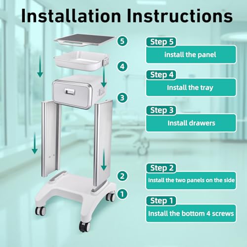 Puygeh Professional Utility Cart With Wheels And Drawers For Home Bedroom Salon Lab Hospital Dental Office Clinic thumb #6