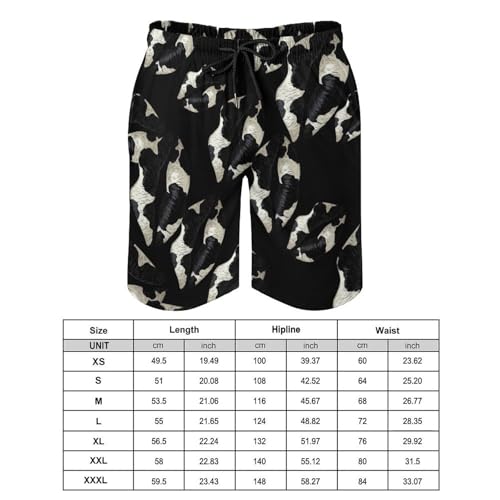 Black White Kiss Lips Men's Swim Trunks Quick Dry Board Shorts Hawaiian Beach Shorts With Pocket2