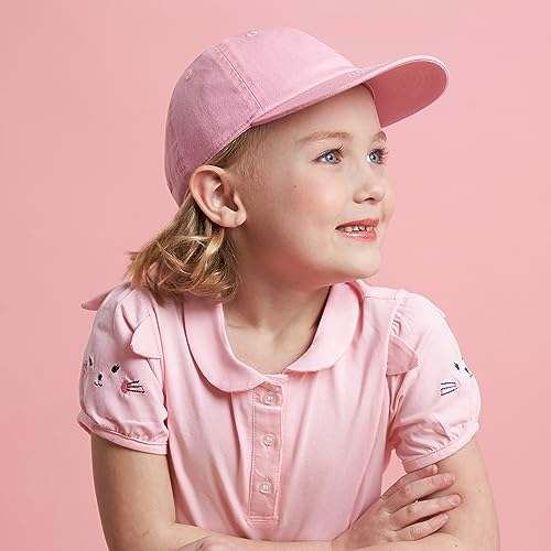 Kids Washed Low Profile Cotton and Denim UPF 50+ Plain Baseball Cap Hat2