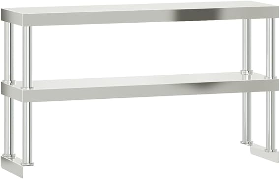 Kitchen Work Table Stainless Steel with Top Board 110 x 55 x 150 cm Commercial Catering Supplies for Restaurant, Hotel, Canteen, Bar, Café, Includes Shelf and Sturdy Construction