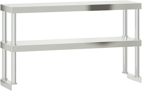 Kitchen Work Table Stainless Steel with Top Board 110 x 55 x 150 cm Commercial Catering Supplies for Restaurant, Hotel, Canteen, Bar, Café, Includes Shelf and Sturdy Construction