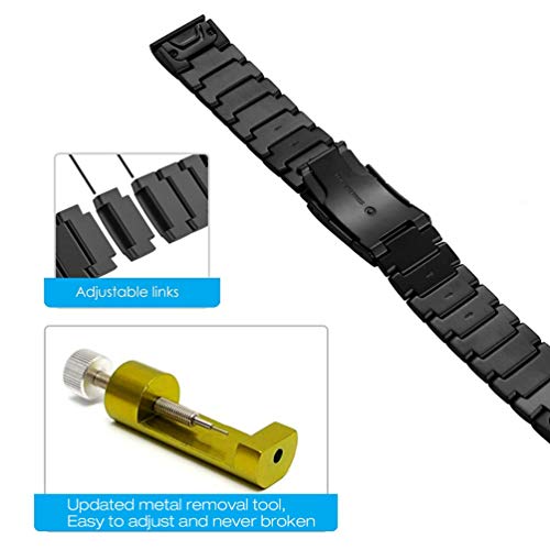 YOOSIDE Stainless Steel QuickFit Watch Strap for Garmin Fenix 8 51mm / epix Pro 51mm / Fenix 7X / Fenix 6X / Fenix 5X - Image 4