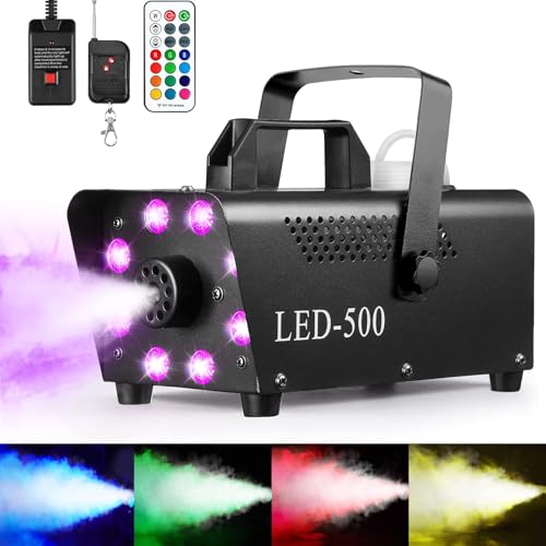 Máquina de humo 500W con 8 LEDs y 5 efectos de luz miniatura 1