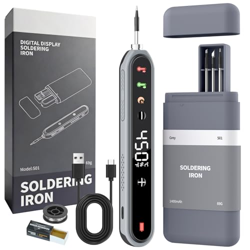 Akku Lötkolben Set kabellos USB-C 8s Aufheizung 180450C 1400mAh