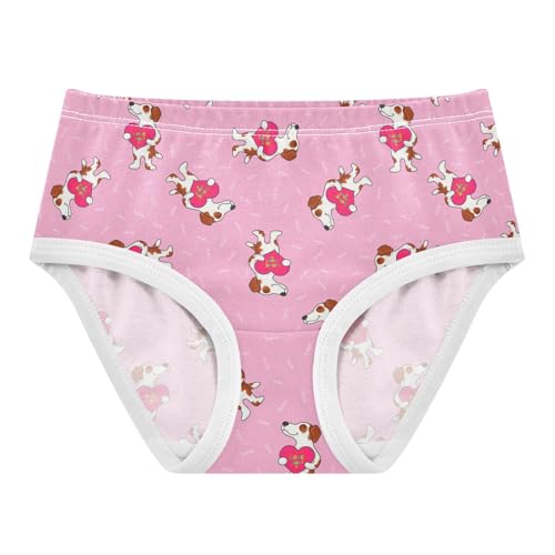 Little Girl Underwear Toddler Panties Kids Undies Valentine's Beagle Dog Soft Cotton Briefs 2T-8Y