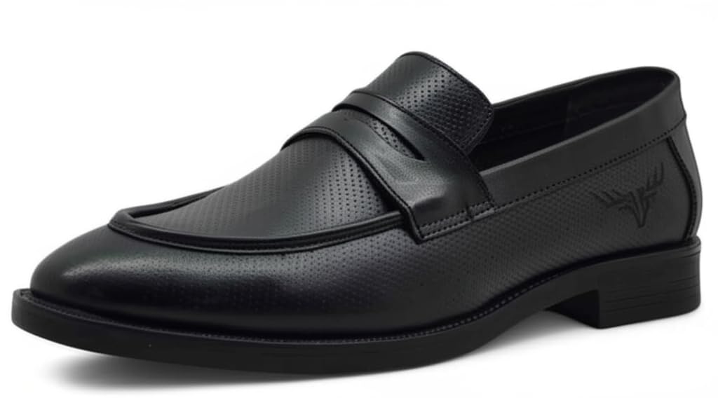 freacksters Men's Glossy Penny Loafers Bold Finish Effortless Class-picture-11