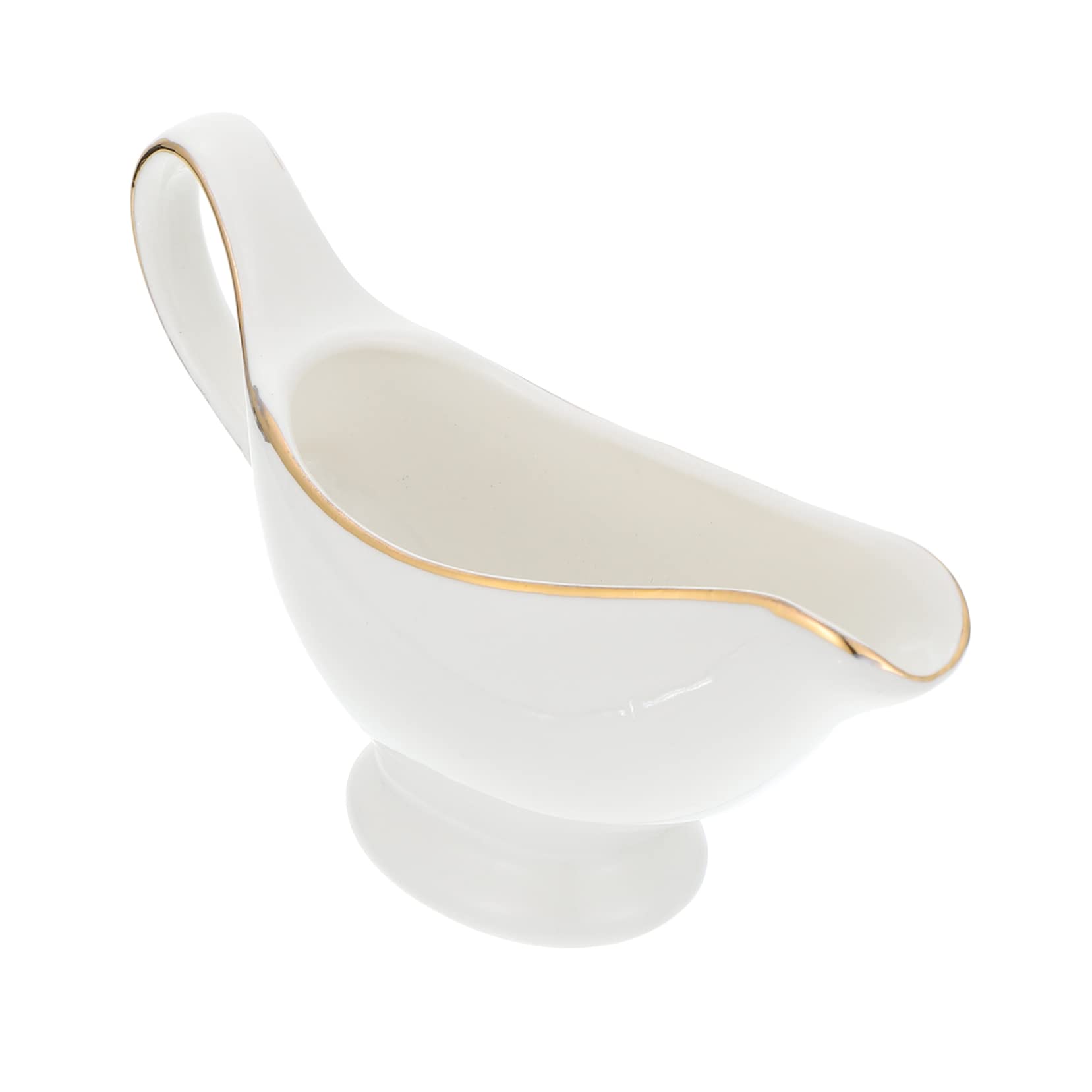 HOLIDYOYO Ceramic Sauce Bucket Gravy Bowl Milk Pitcher Serving Dishes Gravy Boat Saucer Seasoning Boat Bowls Porcelain Sauce Boat Gravy Boat with Ladle and Saucer Sauce Jugs Ceramics White