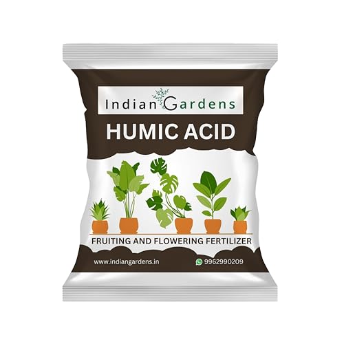 Image of Indian Gardens - Organic humic acid fertilizer for plants | Organic humic fertilizer | Soil conditioner | Plant growth booster | Root growth enhancer | (Humic, 400 Grams)