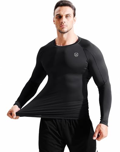 NELEUS Men's 3 Pack Dry Fit Long Sleeve Compression Shirts Workout Running Shirts4