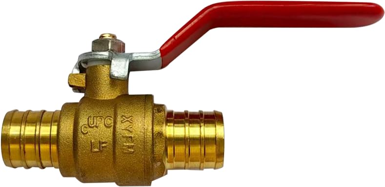 Valvola a sfera in ottone PEX senza piombo da 3/4, valvola a sfera a pieno porto PEX da 3/4, per acqua fredda e calda, confezione da 2
