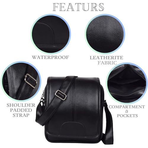 Image of Unique Side Bag One Side Shoulder Bag For Men & Women Leatherite bag Travel Bag Trendy Bag Leather Bag Office Bag