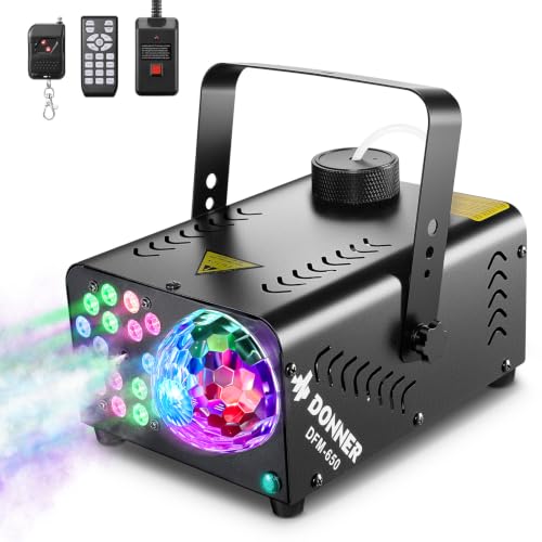 Fog Machine, Smoke Machine with Disco Ball Lights, 18 LED Beads & 13 Colors - image 1