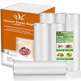Precision Multi-layer Vacuum Sealer Bags Rolls, 8" x 16.4'(3 Rolls) and 11" x 16.4' (3 Rolls), BPA-Free Commercial Grade, Food Preservation, Food Vacuum Sealer Bags for Sous Vide and Freezer Storage